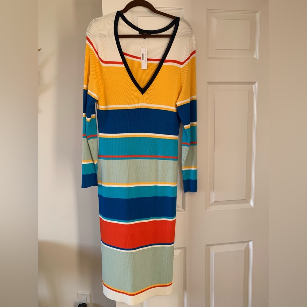 J. Crew striped viscose dress